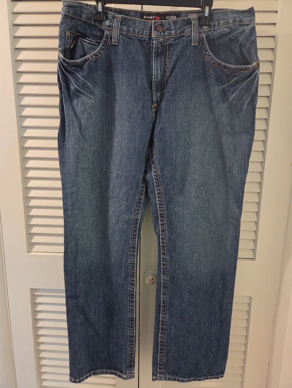 Ariat M4 Bootcut And Flame Resistant Medium Blue Jeans. Sz 38x32